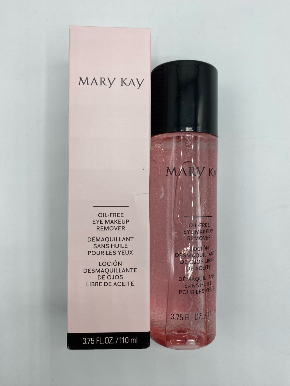 Mary Kay Oil-Free Eye Makeup Remover – Soft Pink Bottle with Black Cap